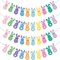 Easter Bunny Paper Garland – 4 Pre-Assembled Colorful Banners for Mantle, Wall, Classroom & Spring Party Decor